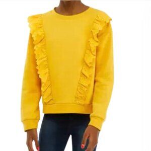 Lucky Brand Girls Ruffle Sweatshirt in Yellow - 8/10  NWT